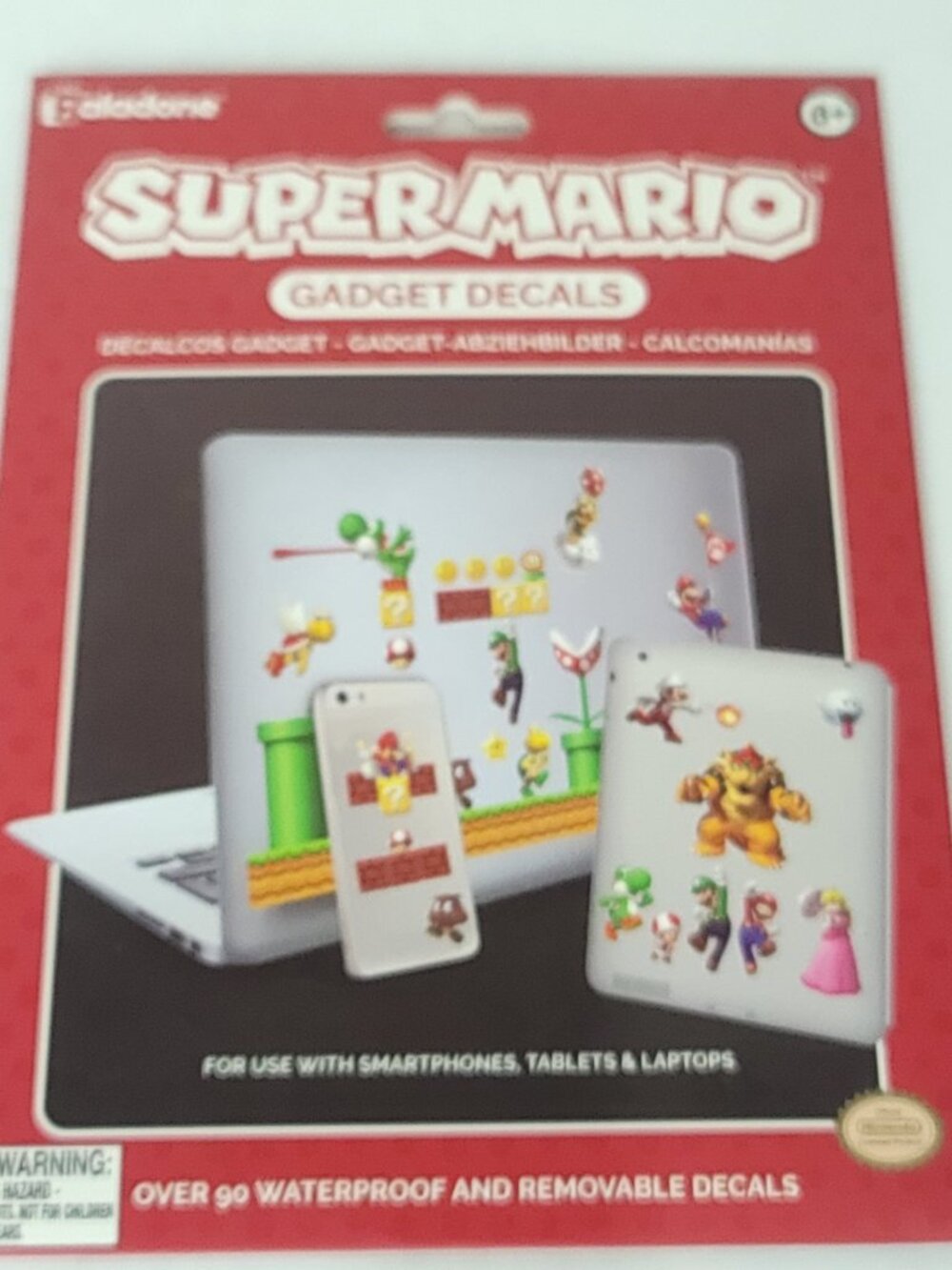 Nintendo Super Mario Bros Removable Gadget Decals Big Stickers NEW Sealed